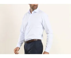Camisa de algodón Azul claro - Cuello italiano Angelo-Bexley Clearance