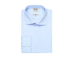 Camisa de algodón azul claro Giorgio-Bexley Flash Sale