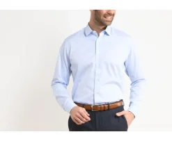 Camisa de algodón Azul pálido - Cuello francés Paterne Classic-Bexley Outlet