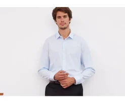Camisa de algodón Azul pálido - Cuello francés Louis Classic-Bexley Best Sale