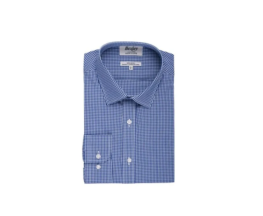 Camisa de algodón Azul y Blanco - Cuello francés Valaire-Bexley Shop