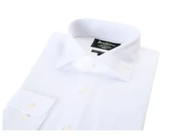 Camisa de algodón blanca - Bolsillo en el pecho Alberto Ii Classic-Bexley Flash Sale