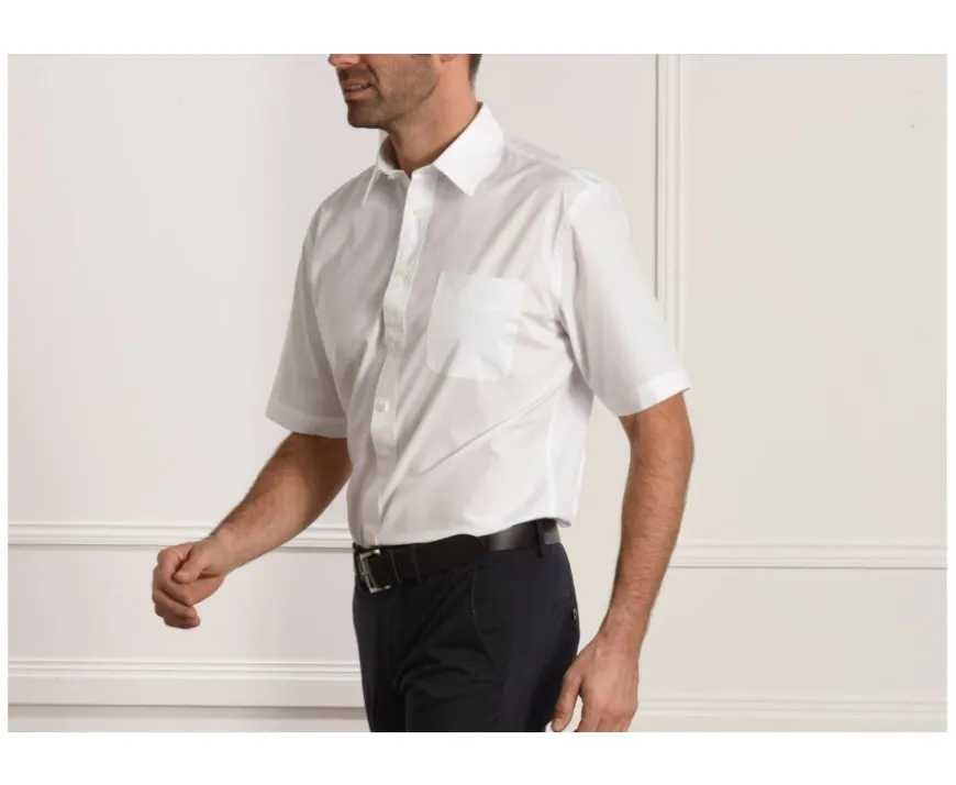 Camisa de algodón blanca - Bolsillo en el pecho Albert Mc-Bexley Discount