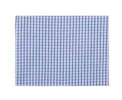 Camisa de algodón blanca con pequeños cuadros Azul océano Tim Mc-Bexley Fashion