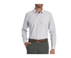 Camisa de algodón blanca con rayas azules Clément-Bexley New