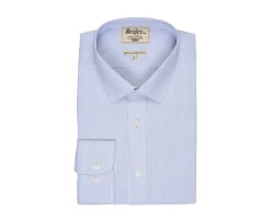Camisa de algodón blanca con rayas azules Clément-Bexley New
