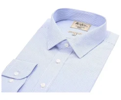 Camisa de algodón blanca con rayas azules Clément-Bexley New