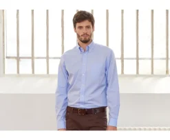Camisa de algodón celeste - Cuello americano Tommy-Bexley Online