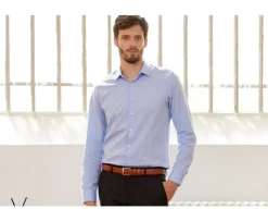 Camisa de algodón Celeste - Cuello francés Louis Classic-Bexley Clearance