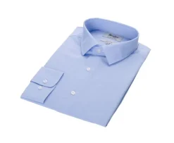 Camisa de algodón Celeste - Cuello francés Louis Classic-Bexley Clearance