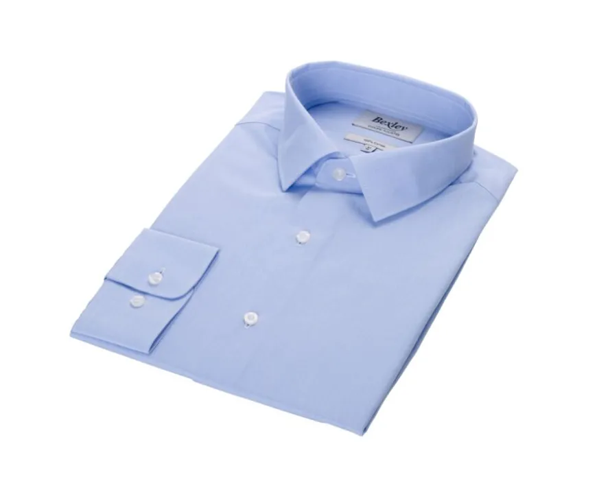 Camisa de algodón Celeste - Cuello francés Louis Classic-Bexley Clearance