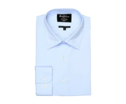 Camisa de algodón doble hilo azul claro Albert Classic-Bexley Fashion