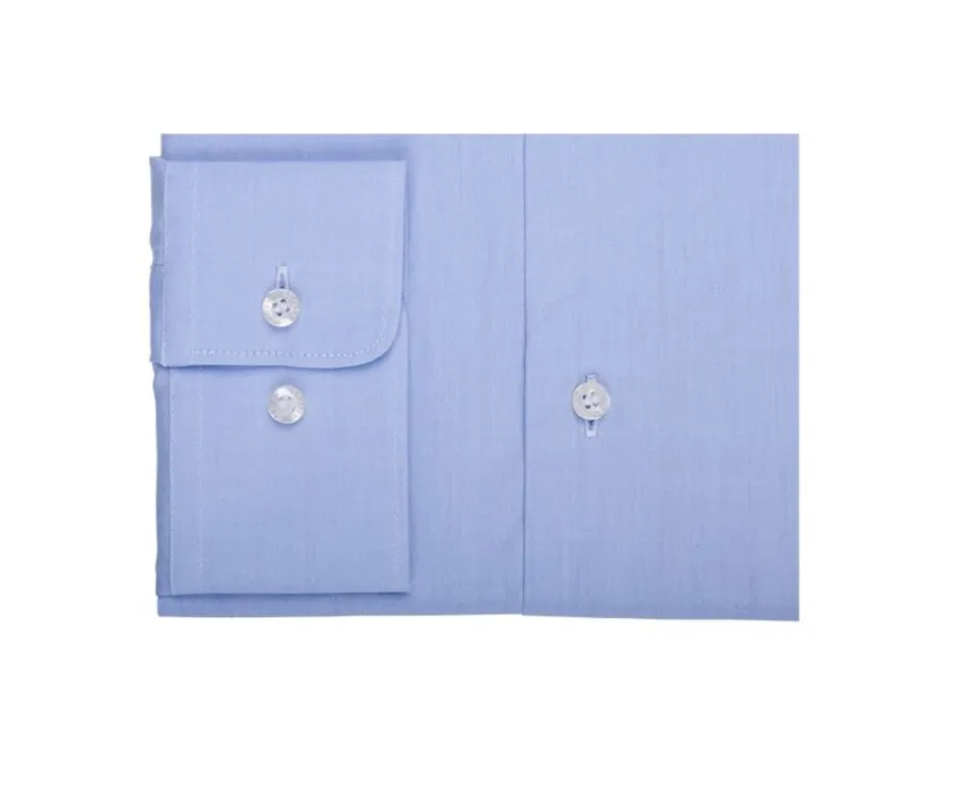 Camisa de algodón doble hilo azul Celeste Albert Classic-Bexley Store