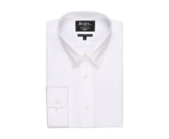 Camisa de algodón doble hilo blanca Albert Classic-Bexley Discount