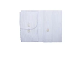 Camisa de algodón rayas Blanco y Celeste Berthin-Bexley Clearance