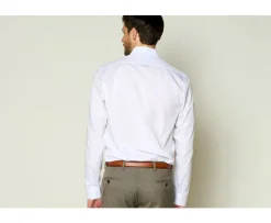 Camisa de algodón rayas Blanco y Celeste Berthin-Bexley Clearance