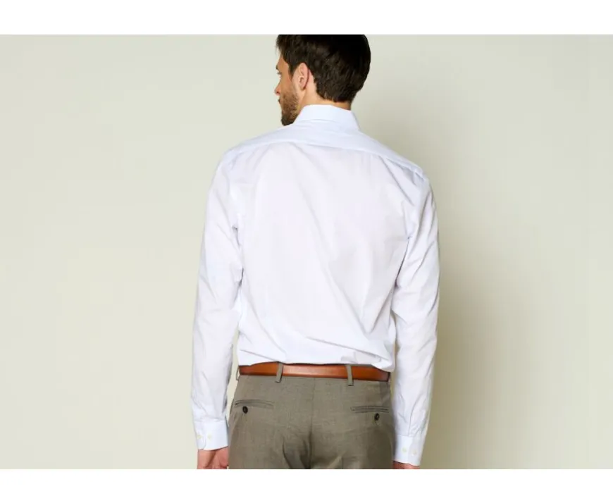 Camisa de algodón rayas Blanco y Celeste Berthin-Bexley Clearance
