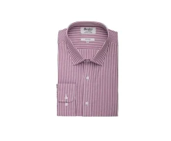 Camisa de algodón rayas Burdeos y Blanco Maximilien-Bexley Flash Sale