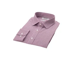 Camisa de algodón rayas Burdeos y Blanco Maximilien-Bexley Flash Sale