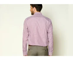 Camisa de algodón rayas Burdeos y Blanco Maximilien-Bexley Flash Sale