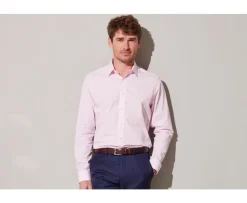 Camisa de algodón rayas rosas y blancas Maximilien-Bexley Fashion