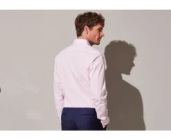 Camisa de algodón rayas rosas y blancas Maximilien-Bexley Fashion