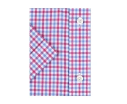 Camisa de algodón Rosa Azul y Blanco - Bolsillo en el pecho Cullen Mc-Bexley Store