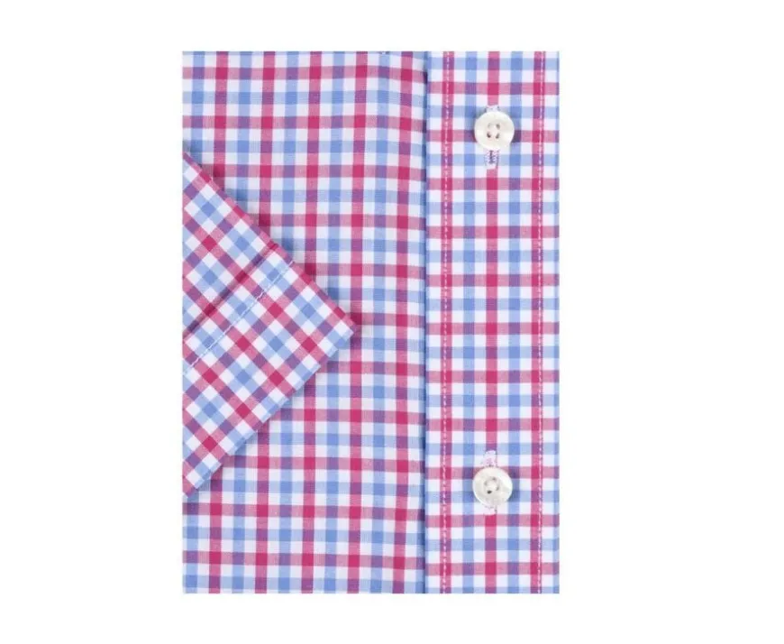 Camisa de algodón Rosa Azul y Blanco - Bolsillo en el pecho Cullen Mc-Bexley Store