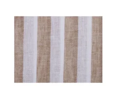 Camisa de algodón y lino a rayas Camel y Blanco Brunien-Bexley Online