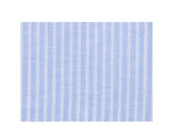 Camisa de algodón y lino con rayas Celeste y blanco Edibert-Bexley Clearance