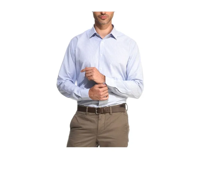 Camisa de cuadros finos Blanco y Azul océano Martin-Bexley Outlet