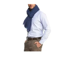 Camisa de cuadros finos Blanco y Azul océano Martin-Bexley Outlet