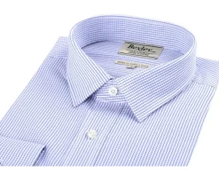 Camisa de cuadros finos Blanco y Azul océano Martin-Bexley Outlet