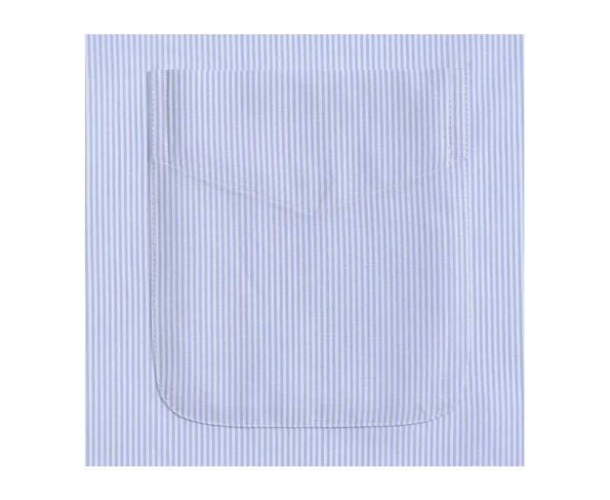Camisa de finas rayas azules con bolsillo en el pecho Augustin-Bexley Sale