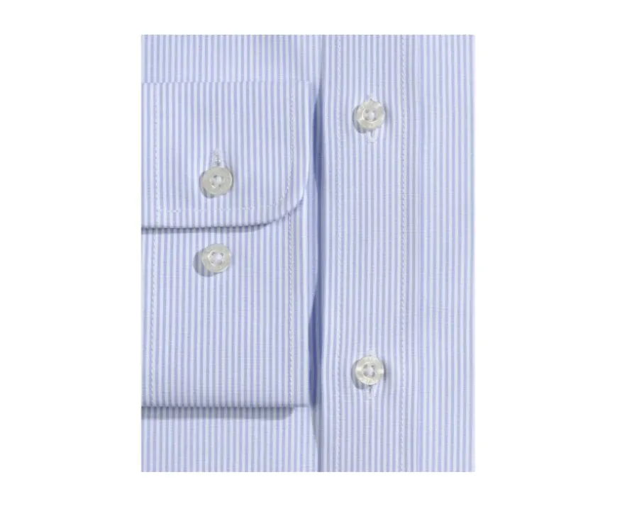 Camisa de finas rayas azules con bolsillo en el pecho Augustin-Bexley Sale