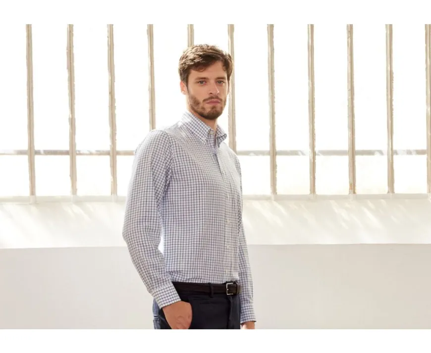 Camisa de franela a cuadros Azul y Verde Lindsay-Bexley Best Sale