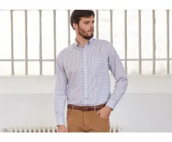 Camisa de franela a cuadros Azul y Beige Lindsay-Bexley Online