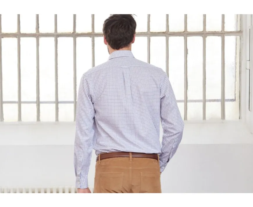 Camisa de franela a cuadros Azul y Beige Lindsay-Bexley Online