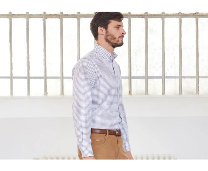Camisa de franela a cuadros Azul y Beige Lindsay-Bexley Online