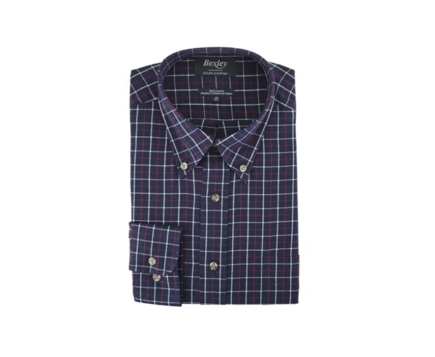Camisa de franela a cuadros Blanco y Rojo Lindsay-Bexley Fashion