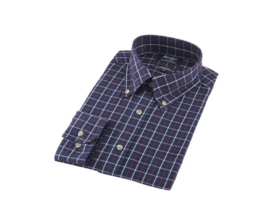 Camisa de franela a cuadros Blanco y Rojo Lindsay-Bexley Fashion