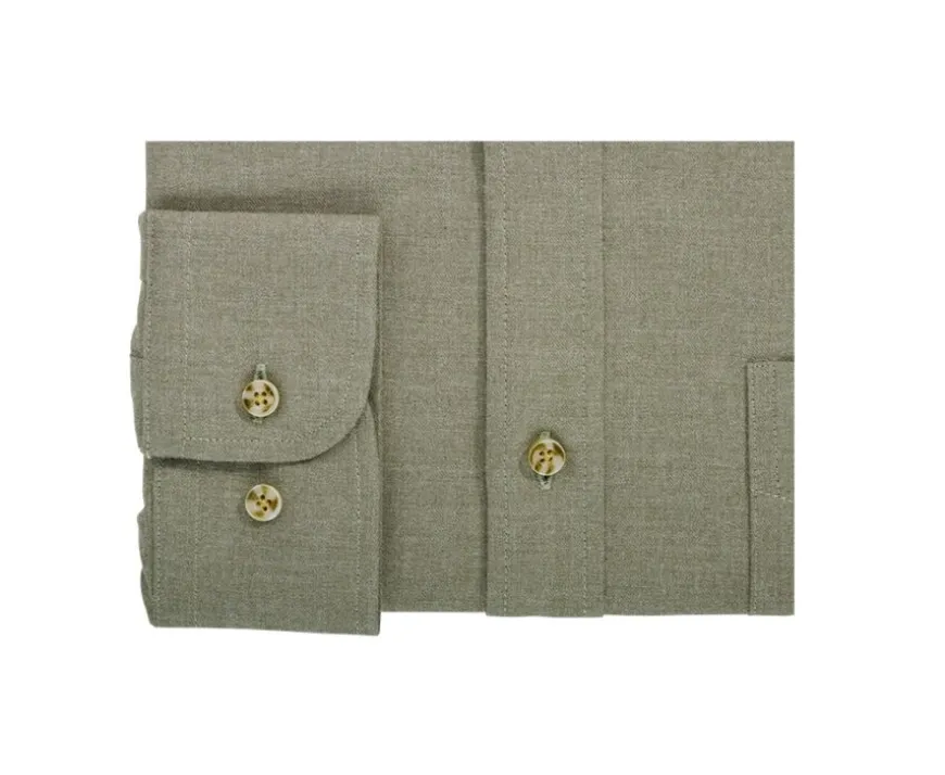 Camisa de franela Alexander Verde - Bolsillo en el pecho Alexander-Bexley Clearance