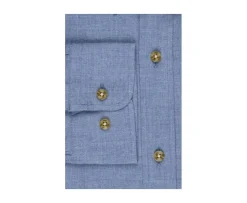 Camisa de franela azul moteado - Bolsillo en el pecho Alexander-Bexley New