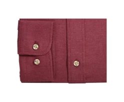 Camisa de franela Burdeos Rojo - Bolsillo en el pecho Alexander-Bexley Shop