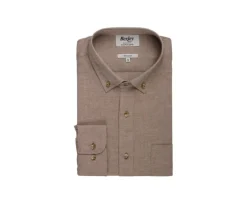 Camisa de franela Camel - Bolsillo en el pecho Alexander-Bexley Sale
