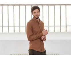 Camisa de franela Caramelo - Bolsillo en el pecho Alexander-Bexley Fashion
