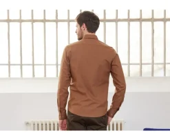 Camisa de franela Caramelo - Bolsillo en el pecho Alexander-Bexley Fashion