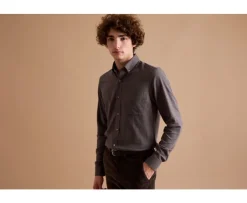 Camisa de franela Chocolate moteado - Bolsillo en el pecho Alexander-Bexley Best Sale
