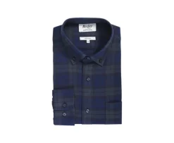 Camisa de franela Marino y Verde Oscuro - Bolsillo en el pecho Andrick-Bexley Hot