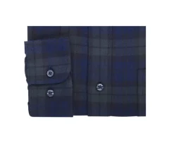 Camisa de franela Marino y Verde Oscuro - Bolsillo en el pecho Andrick-Bexley Hot